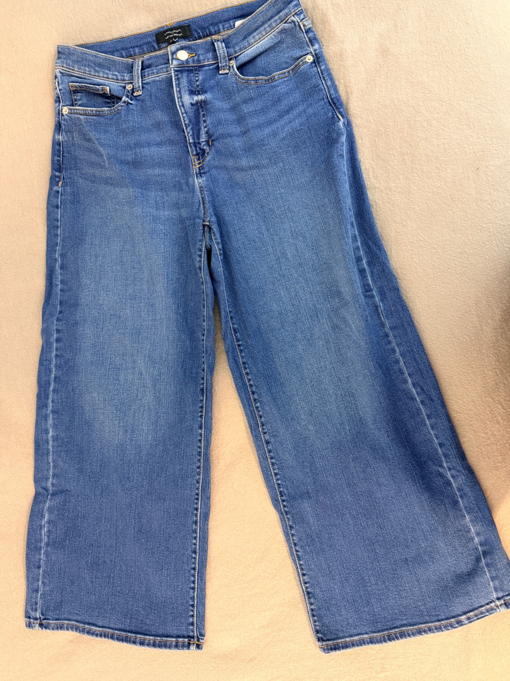 Banana republic wide leg high rise cropped med wash jeans 29/8